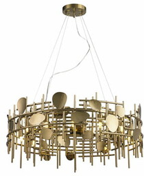 Plaquita - nowoczesny żyrandol złoty 60cm