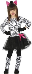 Guirca - Kostium Zebra dziewczynki 7-9 lat, biały