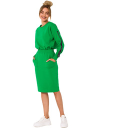 Dresowa Spódnica na Gumie - Zielona