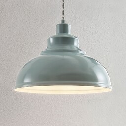 Lampa Wisząca Lindby, Albertine, ściemnialny, niebieski, salon, metal,