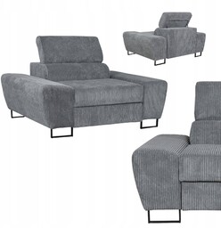 Fotel wypoczynkowy Savio salon Family meble szary sztruks