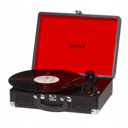 Gramofon z wbudowanymi głośnikami Denver VPL-120 czarny Kuferek