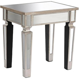 Home ESPRIT Stół pomocniczy Srebrny Lustro Drewno MDF