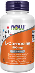Now Foods L-Carnosine, L-karnozyna 500 mg, 100 kapsułek