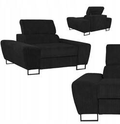 Fotel wypoczynkowy Savio salon Family meble czarny sztruks