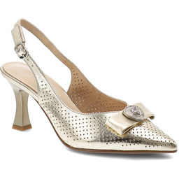 S.Barski Czółenka damskie, cholewka ze skóry naturalnej