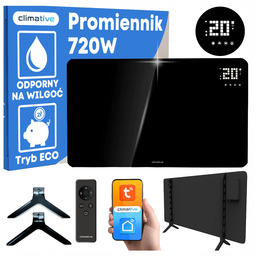 Szklany grzejnik na podczerwień promiennik PrimeHeat 720W WiFi