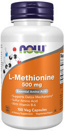 Now Foods L-Methionine, L-metionina 500 mg, 100 kapsułek