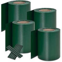 4x TAŚMA OGRODZENIOWA PVC Z KLIPSAMI ZIELONA