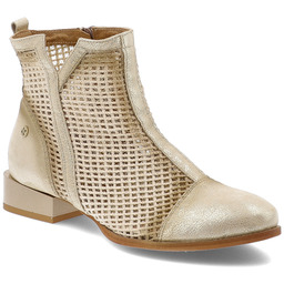 Maciejka Beżowe Botki Eleganckie Obuwie Damskie