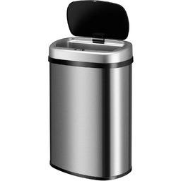 SREBRNY AUTOMATYCZNY KOSZ NA ŚMIECI ODPADY 50L CZUJNIK