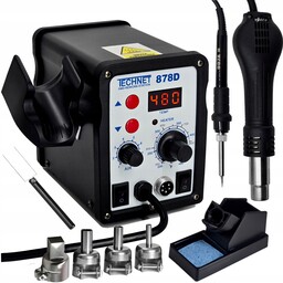 Stacja Lutownicza Lutownica 878D 700W 2w1 Hot Air
