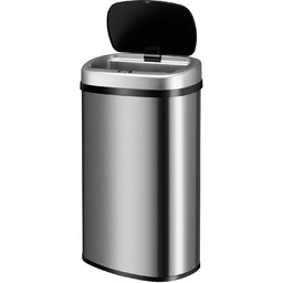 SREBRNY AUTOMATYCZNY KOSZ NA ŚMIECI ODPADY 60L CZUJNIK