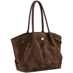 Duża, brązowa shopperka damska wykonana ze skóry ekologicznej,