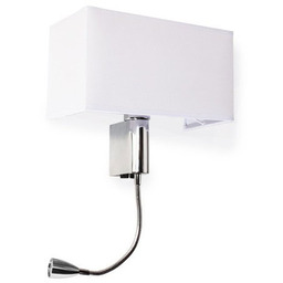 Lampa podłogowa metalowa chromowana z modułem LED AZ2418