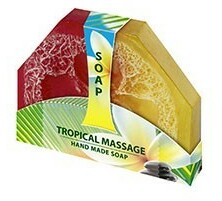 Tropical massage mydło ręcznie robione z naturalną gąbką
