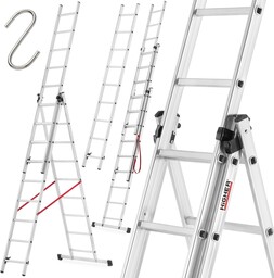 Drabina aluminiowa uniwersalna 3x9 HIGHER + GRATIS