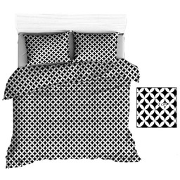 Pościel bawełniana 160x200 Extra czarna biała maroko