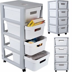 Regał Komoda Szafka Półka Kosze 4X11L Kółka Keter