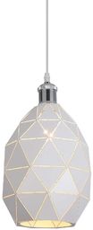 LAMPA NOWOCZESNA WISZĄCA BIAŁO-CHROMOWANA PESTICO