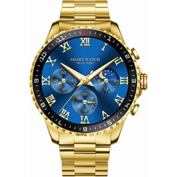 Złoty Męski Smartwach Gravity GT16-1 Stalowy Rozmowy Puls