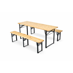 Zestaw stół 176 cm i 2 ławki kempingowe