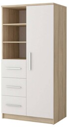 Regał OMEGA III 3S1D - 05 Biały/Dąb sonoma