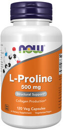 Now Foods L-Proline, L-prolina 500 mg, 120 kapsułek