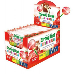 Zdrowy Lizak Mniam-Mniam na odporność truskawka kształt kulki,