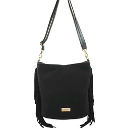 Barberinis Zamszowa torebka boho z frędzlami - Czarna