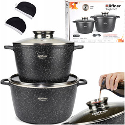 Zestaw Garnków Marmurkowych Garnek Duży Z Pokrywką 10L