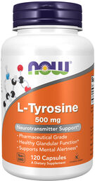 Now Foods L-Tyrosine, L-Tyrozyna 500 mg, 120 kapsułek