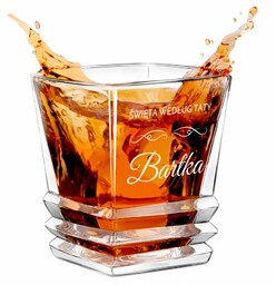 Szklanka do whisky geometric z grawerem dla taty
