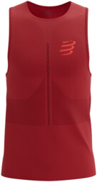 COMPRESSPORT Koszulka biegowa PRO RACING SINGLET samba red