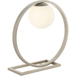 Lampa stołowa metalowa srebrna z kulistym kloszem 92495