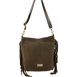 Barberinis Zamszowa torebka boho z frędzlami - Beżowa