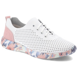 Artiker Półbuty damskie, skóra naturalna perforowana cholewka sznurowany