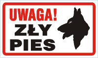 AU003 "Uwaga! Zły pies" twarda płyta