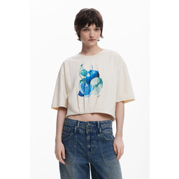 Koszulka z bufiastymi rękawami w owoce