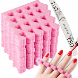 Piankowe Separatory DO paznokci Manicure RÓŻOWE 200sztuk +