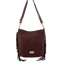 Barberinis Zamszowa torebka boho z frędzlami - Bordowa