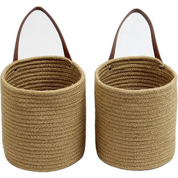 Casaphoria Wiszący kosz jutowy z uchwytem mała tkana