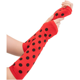 Rękawiczki biedronki bez palców - 30 cm