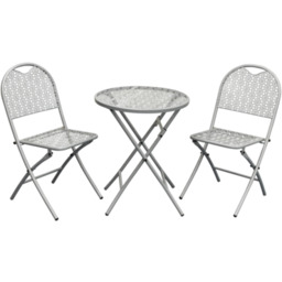 Zestaw składany balkonowy stolik + 2 krzesła ażurowe