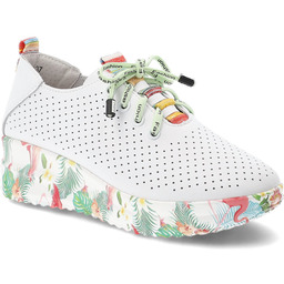 Artiker Półbuty damskie, skóra naturalna perforowana cholewka kolorowe