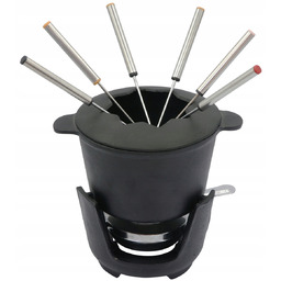 Zestaw Żeliwny do Fondue Garnek +6 Widelców Palnik