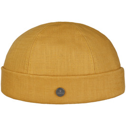 Czapka Dokerka Lniana Uni by Lierys, musztardowy, S