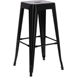 Hoker Paris 75 cm czarny metalowy bez oparcia