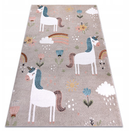 Dywan Fun 140x190 cm Sweetym jednorożec, tęcza beż