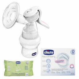 Chicco NaturalFeeling Zestaw Zestaw laktator manualny, wkładki laktacyjne,